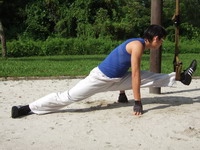 TRX suspended side split